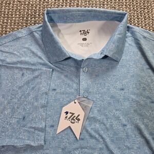 1764 Signature Techie Polo Mens Large SV13323 Graphic Print Powder Blue NEW